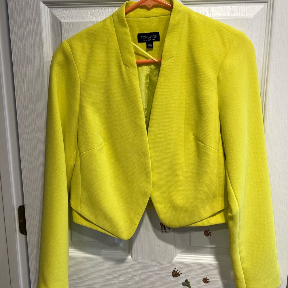 Topshop Women's Vibrant Yellow Blazer